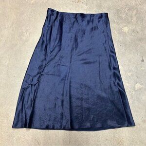 Aritzia Babaton Satin Navy Blue Midi Skirt 16